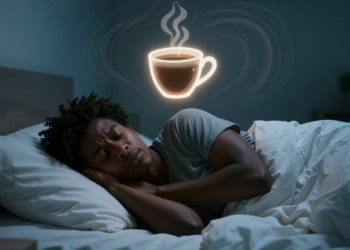 Person unable to sleep due to coffee.