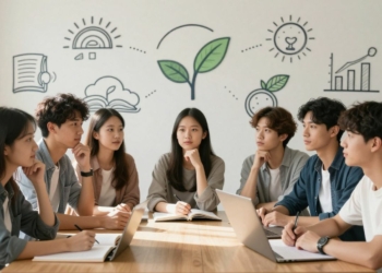 Young adults learning essential life skills for the future.