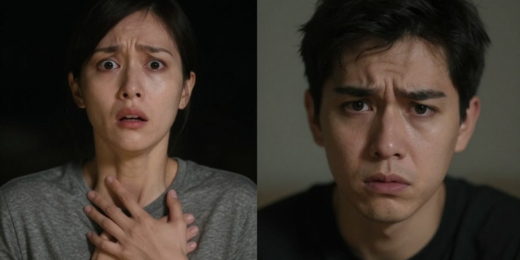 Person experiencing panic and anxiety symptoms.