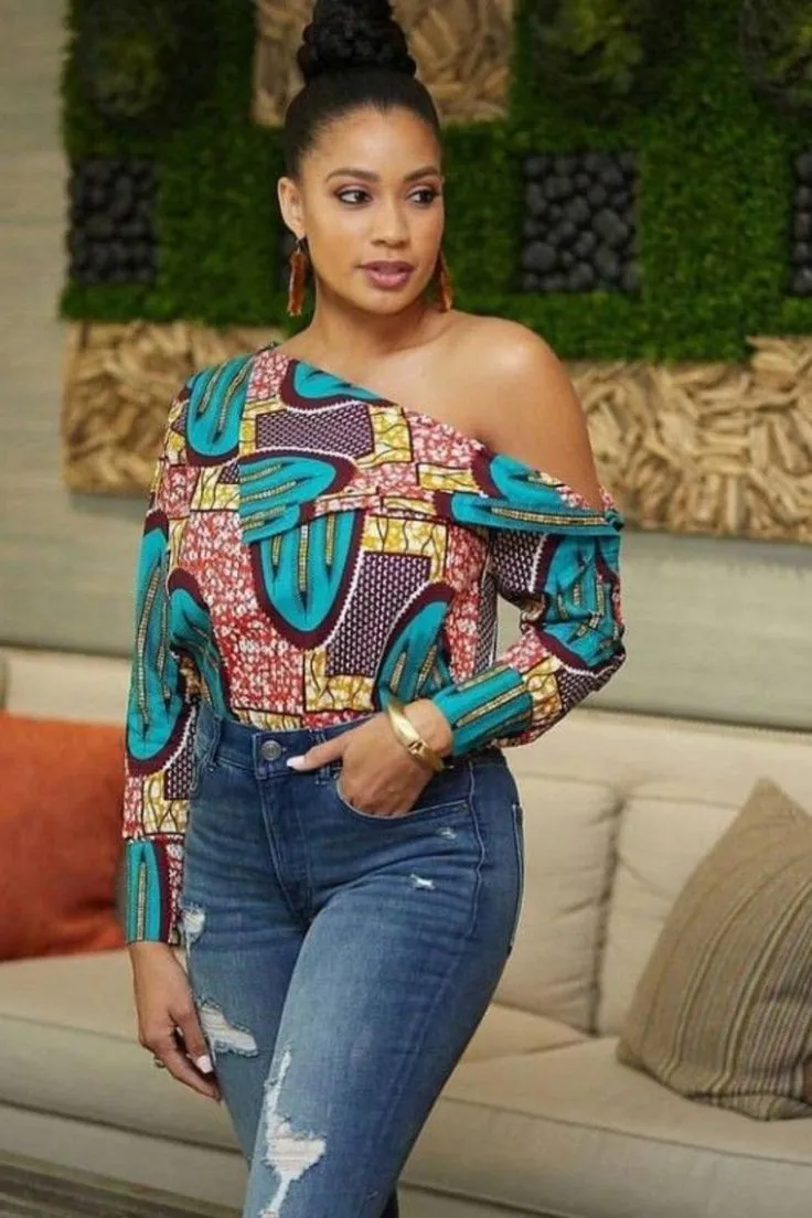 Ankara Tops Paired with Jeans