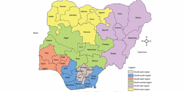 Geopolitical Zones in Nigeria and their States with Maps