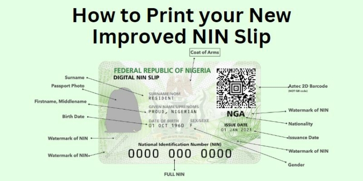 How to Print your New Improved NIN Slip