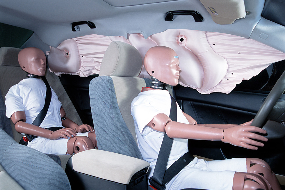 Automobile interior with human models