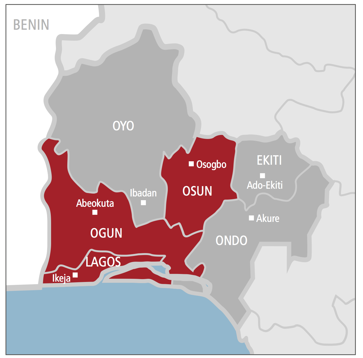 South West States in Nigeria