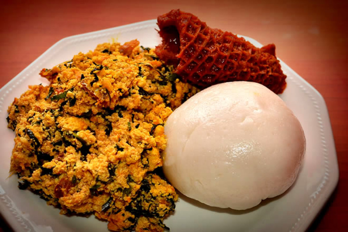 Egusi Soup With Pounded Yam or Fufu