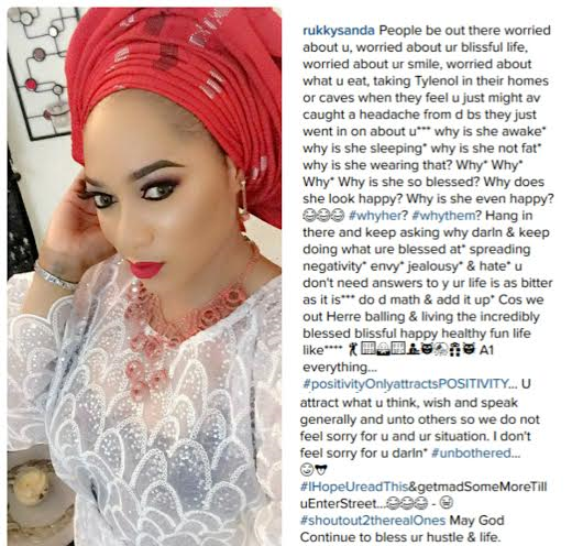 actress Rukky sanda addresses haters