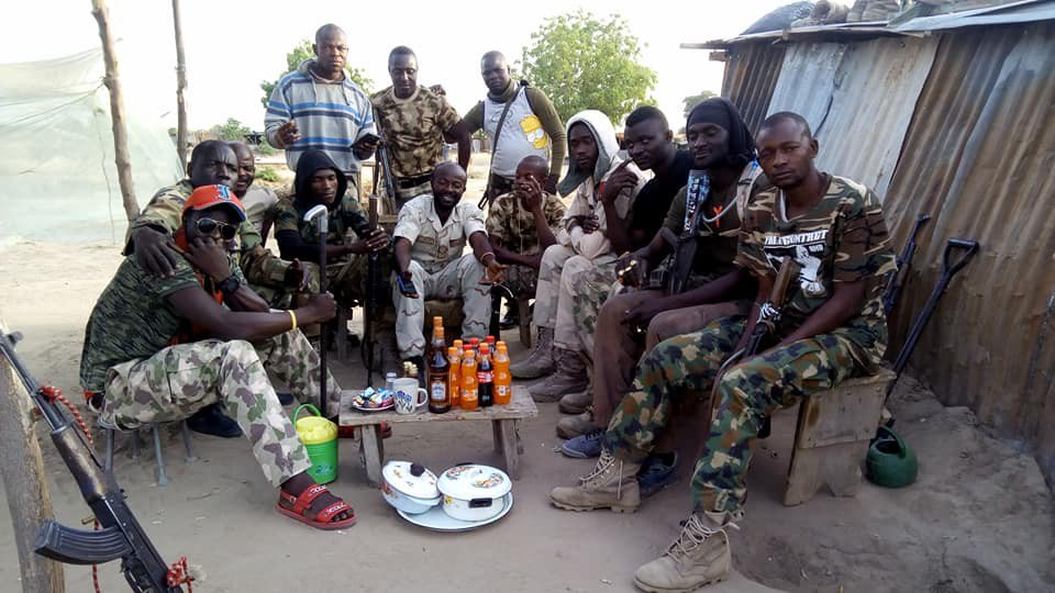 Photos: Nigerian soldier fighting Boko Haram in the North East, celebrates his birthday for the 4th time in the warfront