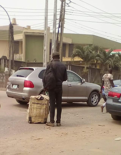 Photos/Video: Stranded UK-based Nigerian man on Christmas vacation roams the streets of Lagos 3 weeks after arrival