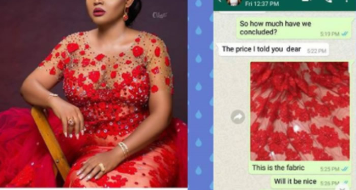 Bride's reception dress given to Mercy Aigbe