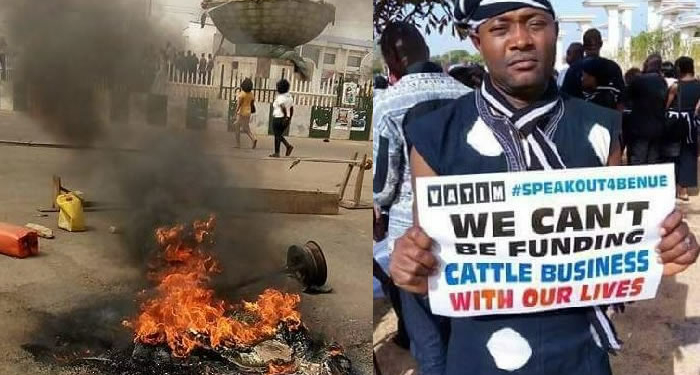 Benue youths protest killings by Fulani herdsmen