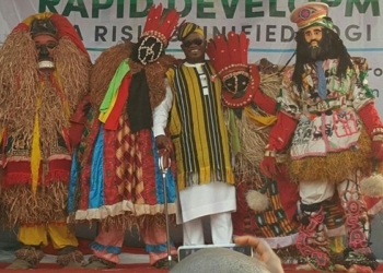 Yahaya bello with Masquerades in Kogi