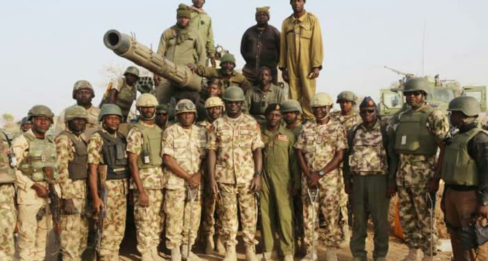 General Buratai, troops at war front in North-East