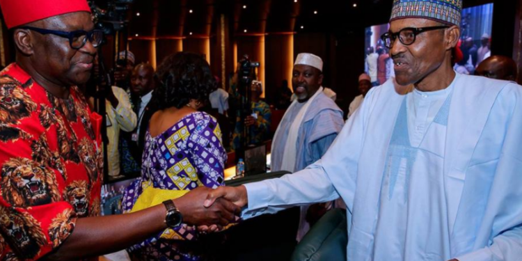 President Muhammadu Buhari meets Governor Ayodele Fayose
