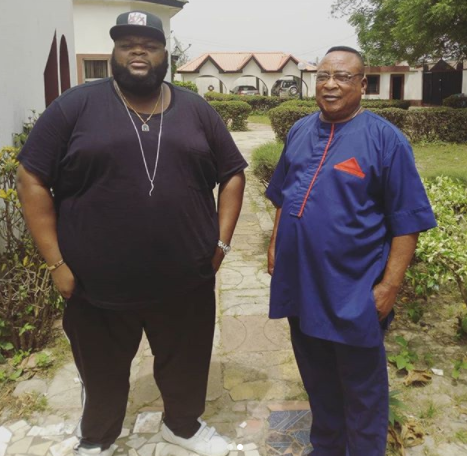 Nigerian music legend, Kollington Ayinla strikes a rare pose with his son, Big Sheff (Photos)