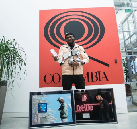 Davido shares his trophies as his songs??IF? and 