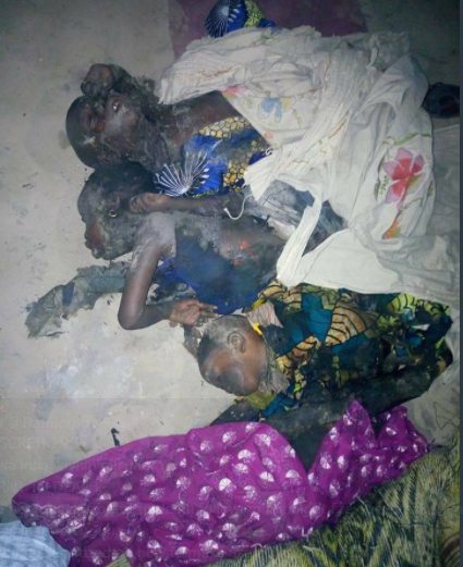 Graphic photos:?Mother and four kids burnt to death following midnight fire outbreak from a burning mosquito coil in Borno State
