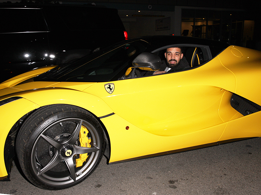 Drake shows off his new $7m Ferrari La Ferrari sports car in LA (Photos)