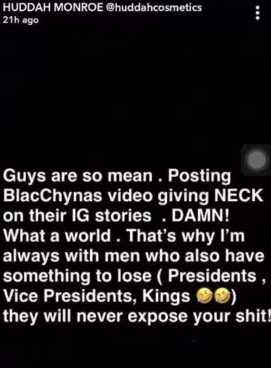 Huddah Monroe reveals she only f*cks kings and presidents. See her reason!