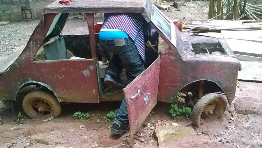 Germany-based Nigerian man shows off car his in-law made many years ago. 