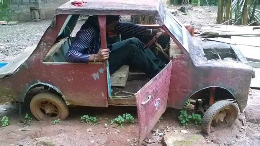 Germany-based Nigerian man shows off car his in-law made many years ago. 