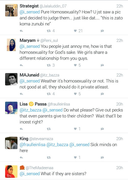 Photo of young girl giving another girl a peck on the cheek is "pure homosexuality" says Nigerian Muslim man