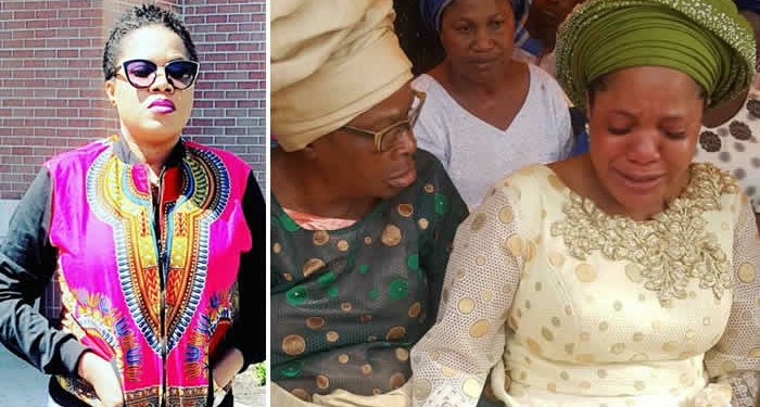 Toyin Aimakhu weeping at her father's burial