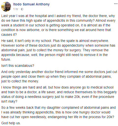 Schoolgirl dies in Benue state after being operated on by a lab scientist posing as a doctor
