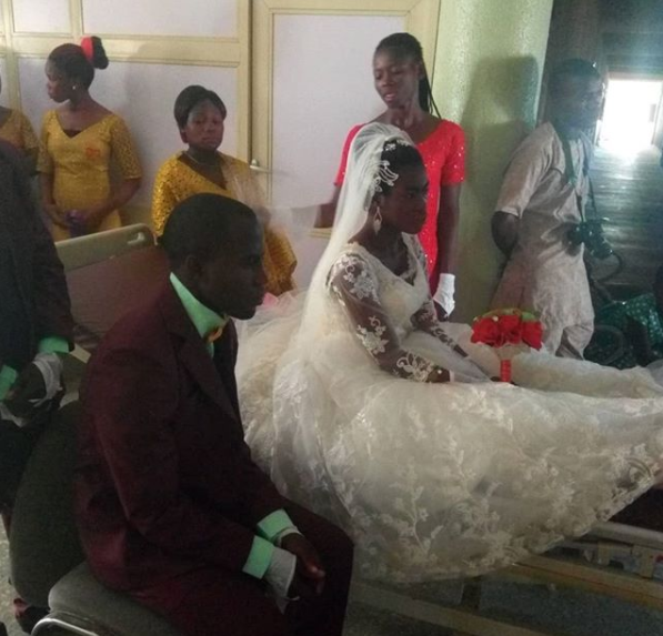 Nigerian bride marries in hospital with fractured legs one day after surviving accident