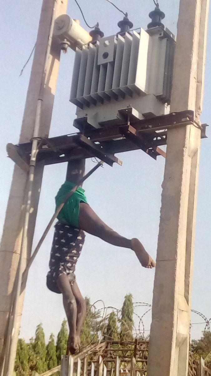 Man electrocuted while trying to steal transformer in Kaduna (graphic photos)