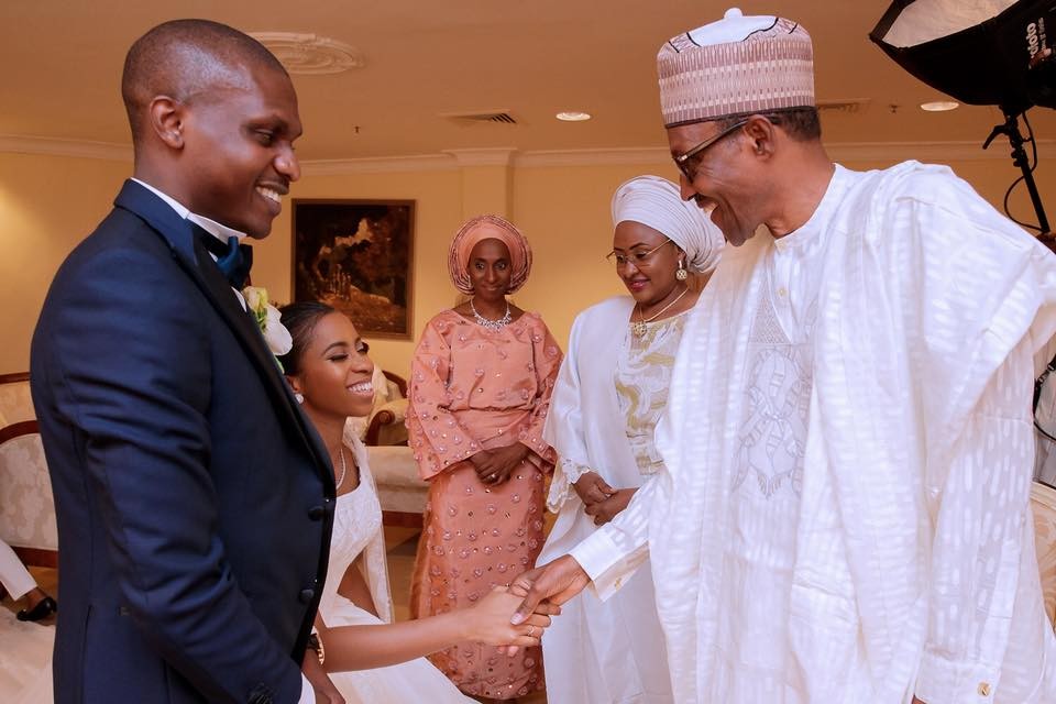 Photos: President Buhari and his wife, Aisha attend wedding reception of VP Yemi Osinbajo