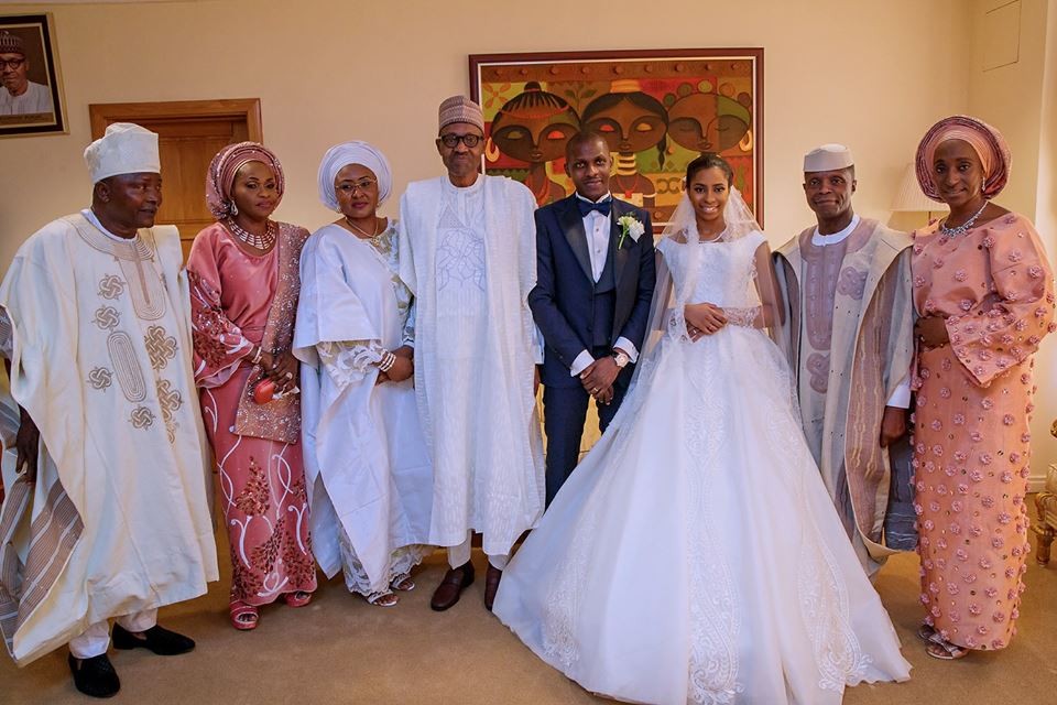 Photos: President Buhari and his wife, Aisha attend wedding reception of VP Yemi Osinbajo