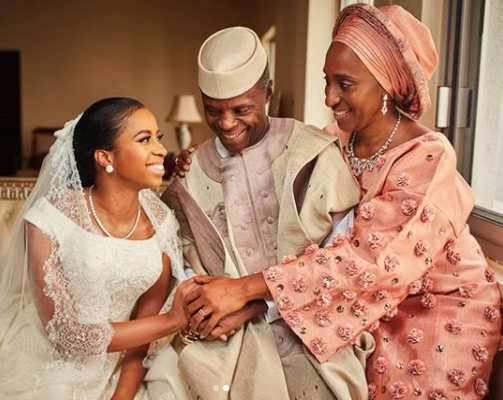 Lovely photos of VP Yemi Osinbajo walking his daughter down the aisle at her wedding in Abuja today
