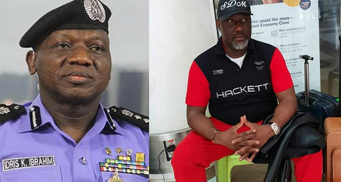 IGP Idris, Dino Melaye at Abuja airport on Monday morning