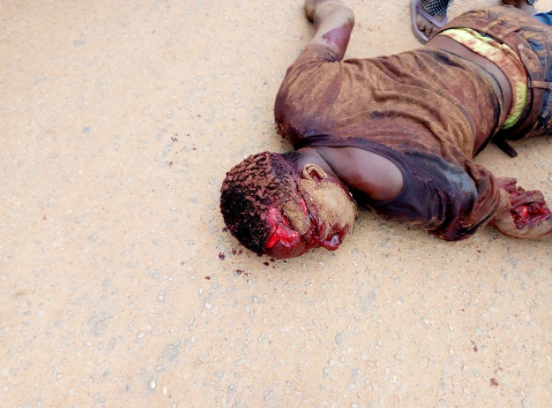 Man hacked to death by cultists following argument during a football match in Ogun state (graphic photos)