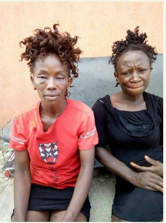 Two suspected female thieves apprehended, beaten to pulp and almost set ablaze in Onitsha (photos)