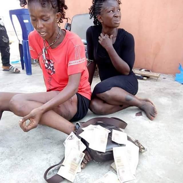 Two suspected female thieves apprehended, beaten to pulp and almost set ablaze in Onitsha (photos)