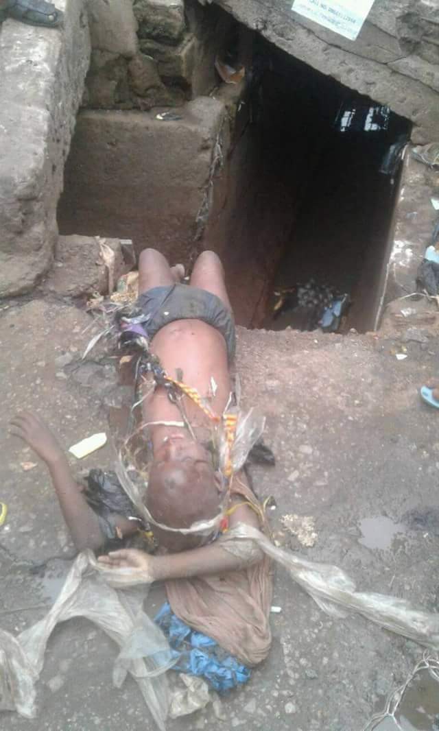Unidentified child found dead along the road after heavy rainfall in Onitsha