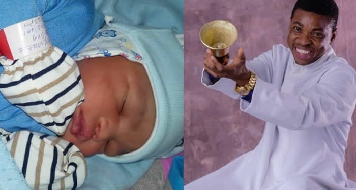 Ayo Ajewole aka Woli Agba and his new born baby