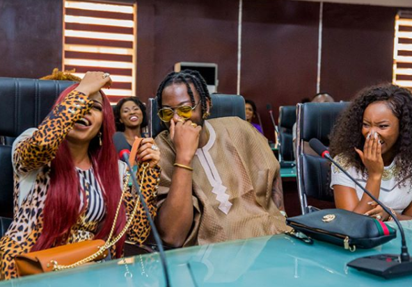 Photos: Governor Rochas Okorocha dances shaku shaku with ex- BBNaija housemates Bam Bam, Nina, Teddy A and Miracle