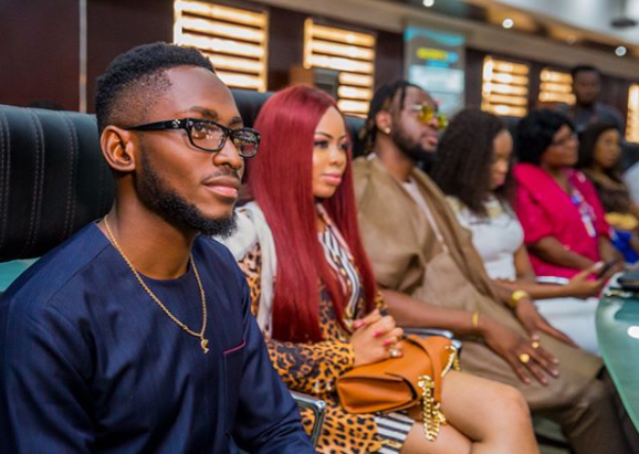 Photos: Governor Rochas Okorocha dances shaku shaku with ex- BBNaija housemates Bam Bam, Nina, Teddy A and Miracle