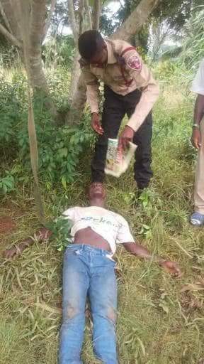 FRSC officials rescue suicidal man from hanging himself on a tree in Kogi state (photos)