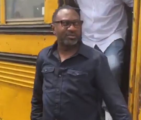 Billionaire oil magnate, Femi Otedola boards a 