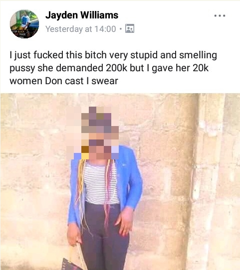 Nigerians on Facebook attack man who shared photo of a woman he allegedly slept with and gave a N20,000 sex fee