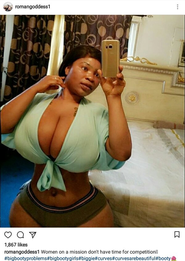 Busty Nigerian lady causes stir with her ample bosom 