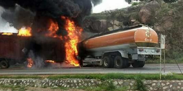 tanker fire accident along Suleja-Minna road