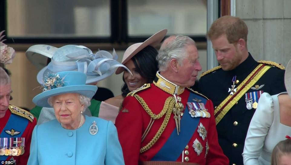 Meghan makes her first balcony appearance at Buckingham Palace as she joins the Queen to celebrate her official 92nd birthday (Photos)