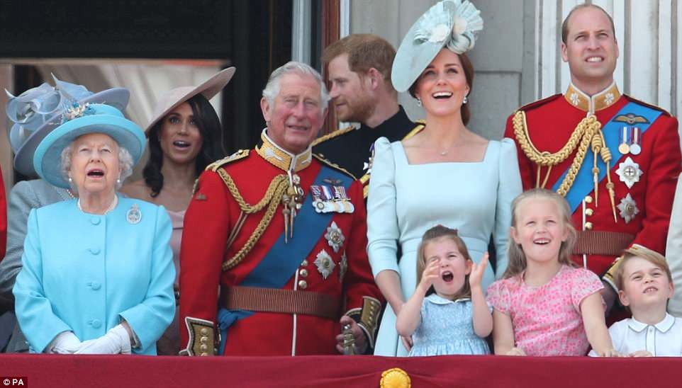 Meghan makes her first balcony appearance at Buckingham Palace as she joins the Queen to celebrate her official 92nd birthday (Photos)