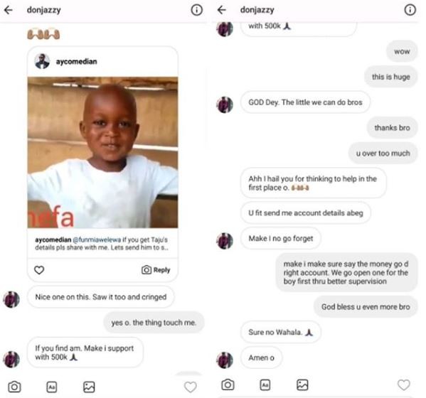 Don Jazzy donates 500k to send 5-year old Taju in viral video to school