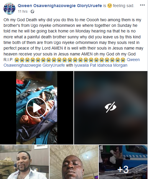 Identities of 8 Edo indigenes killed in accident shortly after they arrived Nigeria from Spain revealed (photos)
