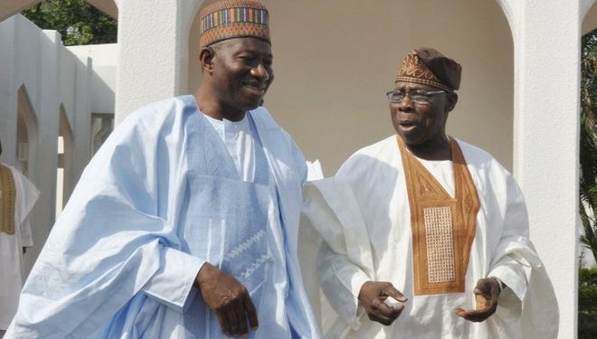 Goodluck Jonathan and Olusegun Obasanjo